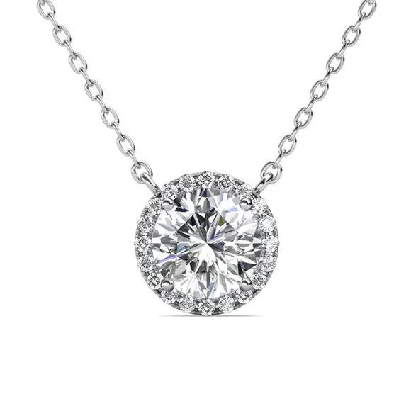 Certified 1ct. t.w. Brilliant Cut Diamond Necklace - Picture 1 of 15